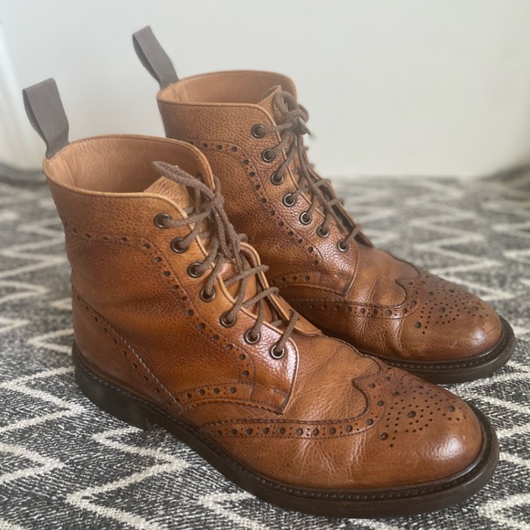 Orvis Other - ORVIS Brown Leather Wingtip Lace Up Brogue Boots Made In England Men's Sz 8.5
